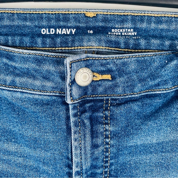 Old Navy Rockstar Super Skinny Stretchy Blue Denim Jeans 16 - Picture 3 of 8